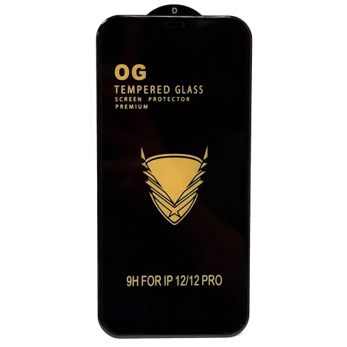 Защитное стекло для iPhone 12/ iPhone 12 Pro антиударное черное OG Armor
