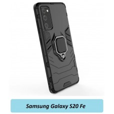 GoodChoice/Чехол противоударный для смартфона Samsung Galaxy S20 FE (Самсунг Галакси С20 ФЕ) с кольцом-держателем, трасформирующемся в подставку, черный