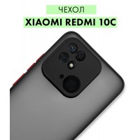 Матовый силиконовый чехол на Xiaomi Redmi 10C с софт тач покрытием / Противоударный бампер с защитой экрана и камеры для Сяоми (Ксиаоми) Редми 10С, черный