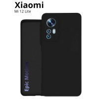 Чехол накладка Silicone Cover для Xiaomi Mi 12 Lite (Сяоми Ми 12 Лайт), из качественного силикона с матовым покрытием, микрофиброй и бортиком (защитой) вокруг модуля камер, черный