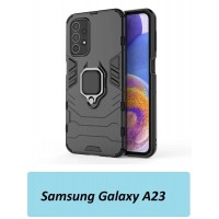 GoodChoice/Чехол противоударный для смартфона Samsung Galaxy A23 / Самсунг А23 , с кольцом-держателем, трансформирующемся в подставку, черный