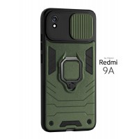 Чехол бронированный для Redmi 9A (Сяоми Редми 9А, Ксиаоми) "ELLAGECASE'' противоударный с защитой камеры Хаки
