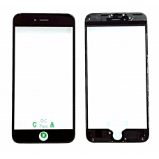 Стекло дисплея для iPhone 6S Plus с OCA пленкой в рамке черное
