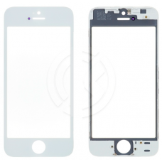 Стекло дисплея для iPhone 5S/ iPhone SE с OCA пленкой в рамке белое