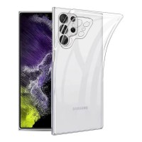Прозрачный силиконовый чехол с защитой камеры для телефона Samsung Galaxy S22 Ultra