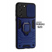 Чехол бронированный для Samsung Galaxy S23 (Самсуиг Галакси С23) "ELLAGECASE'' противоударный с защитой камеры Синий