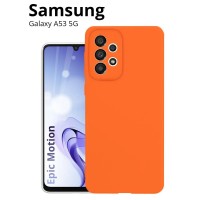Чехол для Samsung Galaxy A53 5G (Самсунг Гэлакси А53 5 Джи), тонкий с матовым покрытием и защитой модуля камер, оранжевый