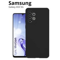 Чехол для Samsung Galaxy A53 5G (Самсунг Гэлакси А53 5 Джи), тонкий из качественного силикона с матовым покрытием и бортиком (защитой) вокруг модуля камер, черный