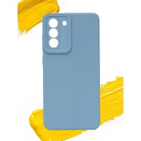 Чехол для Samsung Galaxy S21 FE / чехол на самсунг с21 фе с защитой камеры голубой