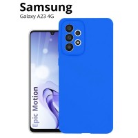 Чехол для Samsung Galaxy A23 4G (Самсунг Гэлакси А23 4 Джи), тонкий с матовым покрытием и защитой модуля камер, голубой