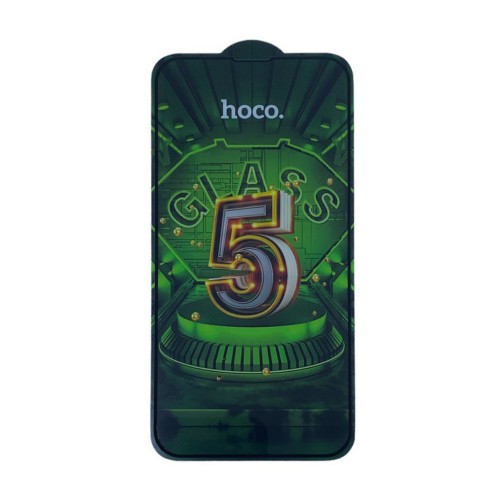 Защитное стекло для iPhone 13/ iPhone 13 Pro/ 14 черное HOCO 5D (G12)