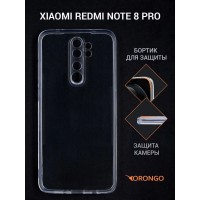 Чехол для Xiaomi Redmi Note 8 Pro прозрачный, с защитой камеры / Сяоми Редми Нот 8 Про