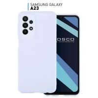 Матовый чехол для Samsung Galaxy A23 (Самсунг Галакси А23), тонкий силиконовый чехол ROSCO, светло-сиреневый