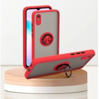 Чехол для Xiaomi Redmi 9A (сяоми редми 9А), с кольцом, магнитный, подставка, красный