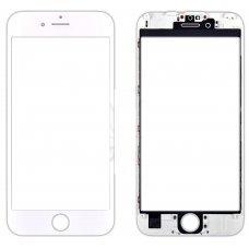 Стекло дисплея для iPhone 6S с OCA пленкой в рамке белое
