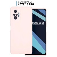 Чехол-накладка ROSCO для Xiaomi Redmi Note 10 Pro (Сяоми Редми Ноут 10 Про, Ксиаоми), тонкая полимерная из качественного силикона с матовым покрытием, нежно-розовая