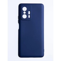 Накладка Silicone Cover с защитой камеры для Xiaomi 11T синяя