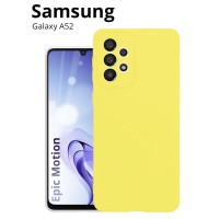 Чехол для Samsung Galaxy A52 (Самсунг Гэлакси А52), тонкая полимерная из качественного силикона с матовым покрытием и бортиком (защитой) вокруг модуля камер, лимонный
