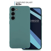 Чехол для Samsung Galaxy S23+, S23 Plus (Самсунг Галакси С23 Плюс), тонкий с матовым покрытием и защитой модуля камер, темно-зеленый ROSCO