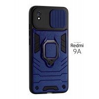 Чехол бронированный для Redmi 9A (Сяоми Редми 9А, Ксиаоми) "ELLAGECASE'' противоударный с защитой камеры Синий