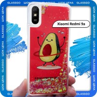 Чехол силиконовый переливашка с рисунком авокадо на Xiaomi Redmi 9a / для Редми 9а