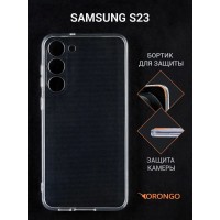 Чехол для Samsung Galaxy S23 прозрачный, с защитой камеры / Самсунг Галакси S23
