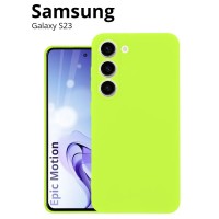 Чехол для Samsung Galaxy S23 (Самсунг Галакси С23), тонкий с матовым покрытием и защитой модуля камер, салатовый