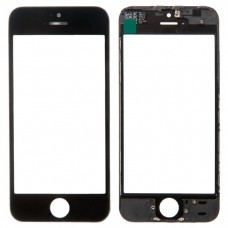 Стекло дисплея для iPhone 5S/ iPhone SE с OCA пленкой в рамке черное